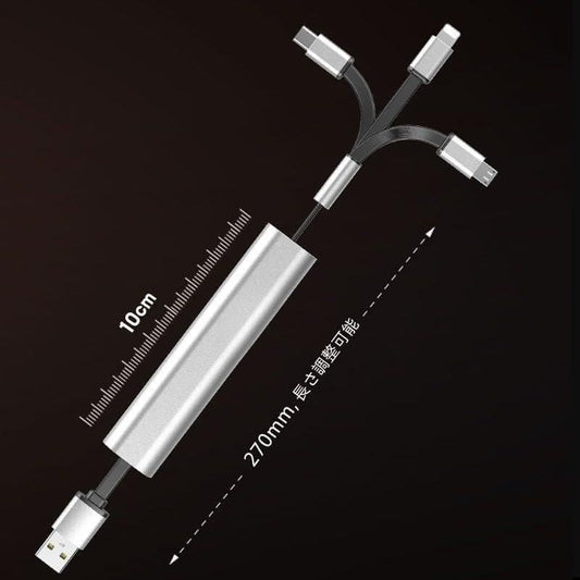 3 in 1 charging cable extendable design universal 3 in 1 cable charger for smartphones