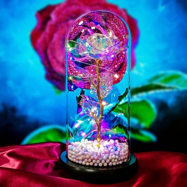 🌹 Rose Light Up Flower – Romantic LED Glass Dome Gift